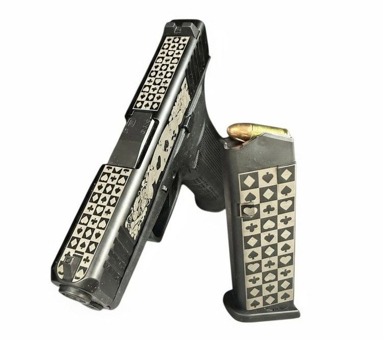 Glock playing card suite custom engraving — Firearms Express NJ
